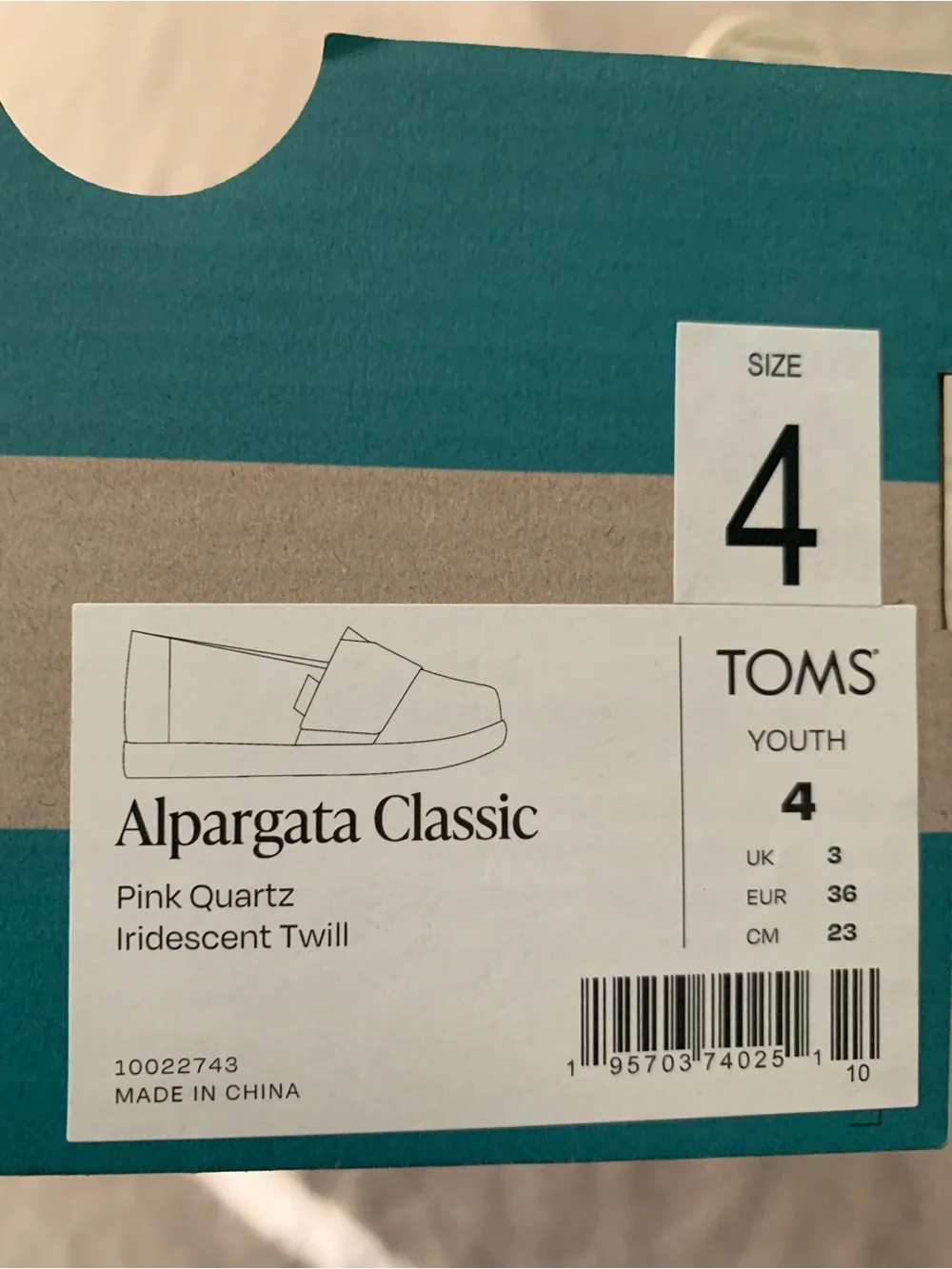 Toms Kids Slip-On Moccasins in Pink Iridescent